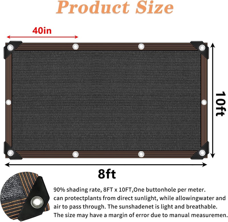 QLOFEI Shade Cloth - 70-90% Sunblock Net for Garden Patio,Shade Sails for Plants Greenhouse Outdoor Pergola Lawn Swimming Sun Shade Cloths for Kennel Chicken Coop Easier to Hang Shade Net Cover - Image 2